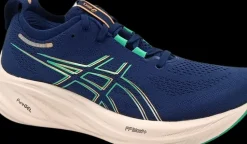 Asics Nimbus 26 blue expanse/aurora green