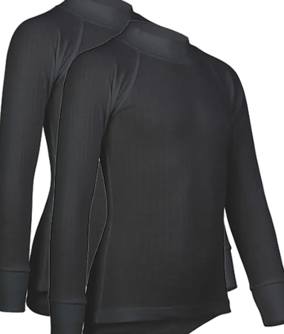 Avento Thermoshirt Junior (lange mouw) 2-Pack 705 ZWART