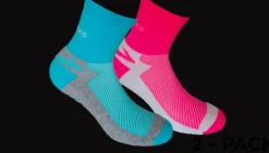 Brooks Unisex Glycerin Midweight 2-pack socks [brite pink/white turquoise/Oxford]