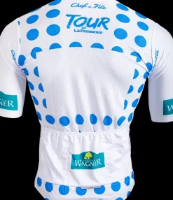 fietsshirt Tour de la Provence blauw/rode stippen
