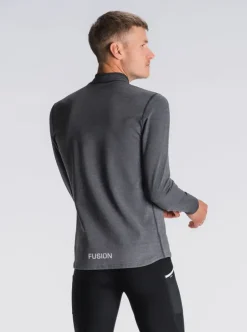 Fusion mens C3 zip neck dark grey