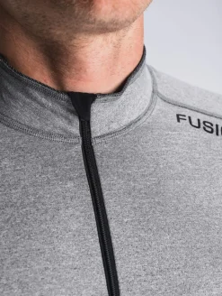Fusion mens C3 zip neck grey