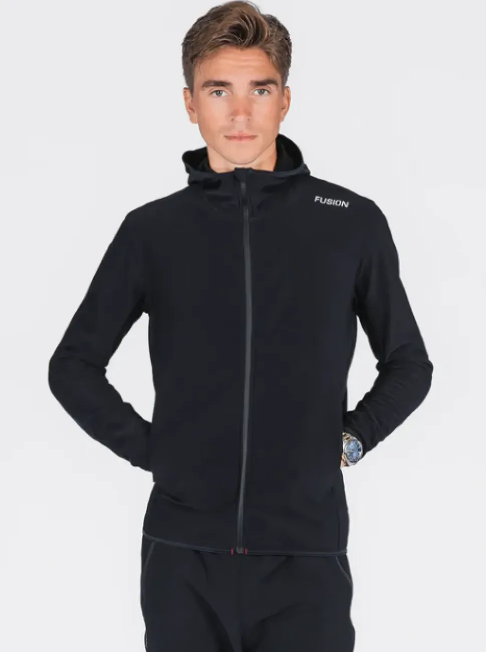 Fusion mens recharge hoodie black