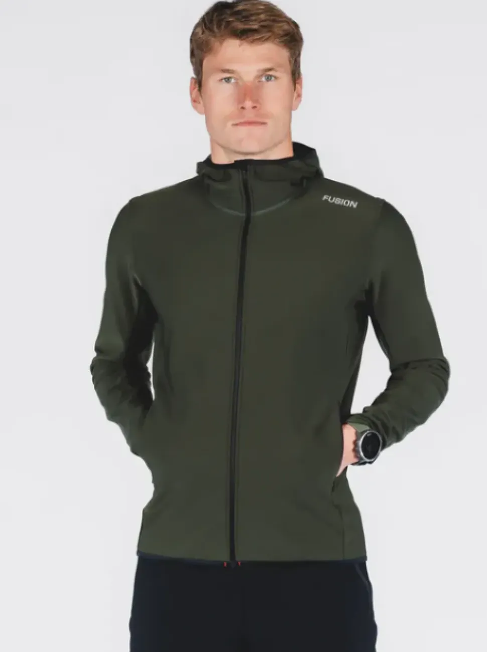 Fusion mens recharge hoodie forest green