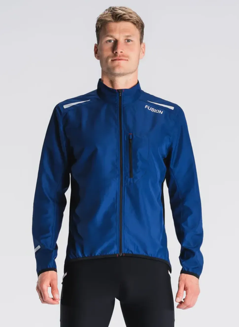 Fusion mens S1 run jacket night blue