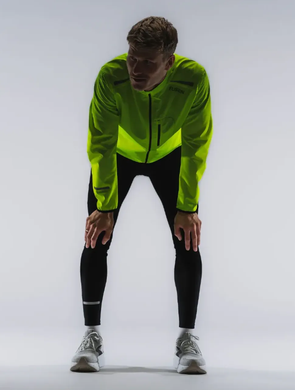Fusion mens S1 run jacket yellow