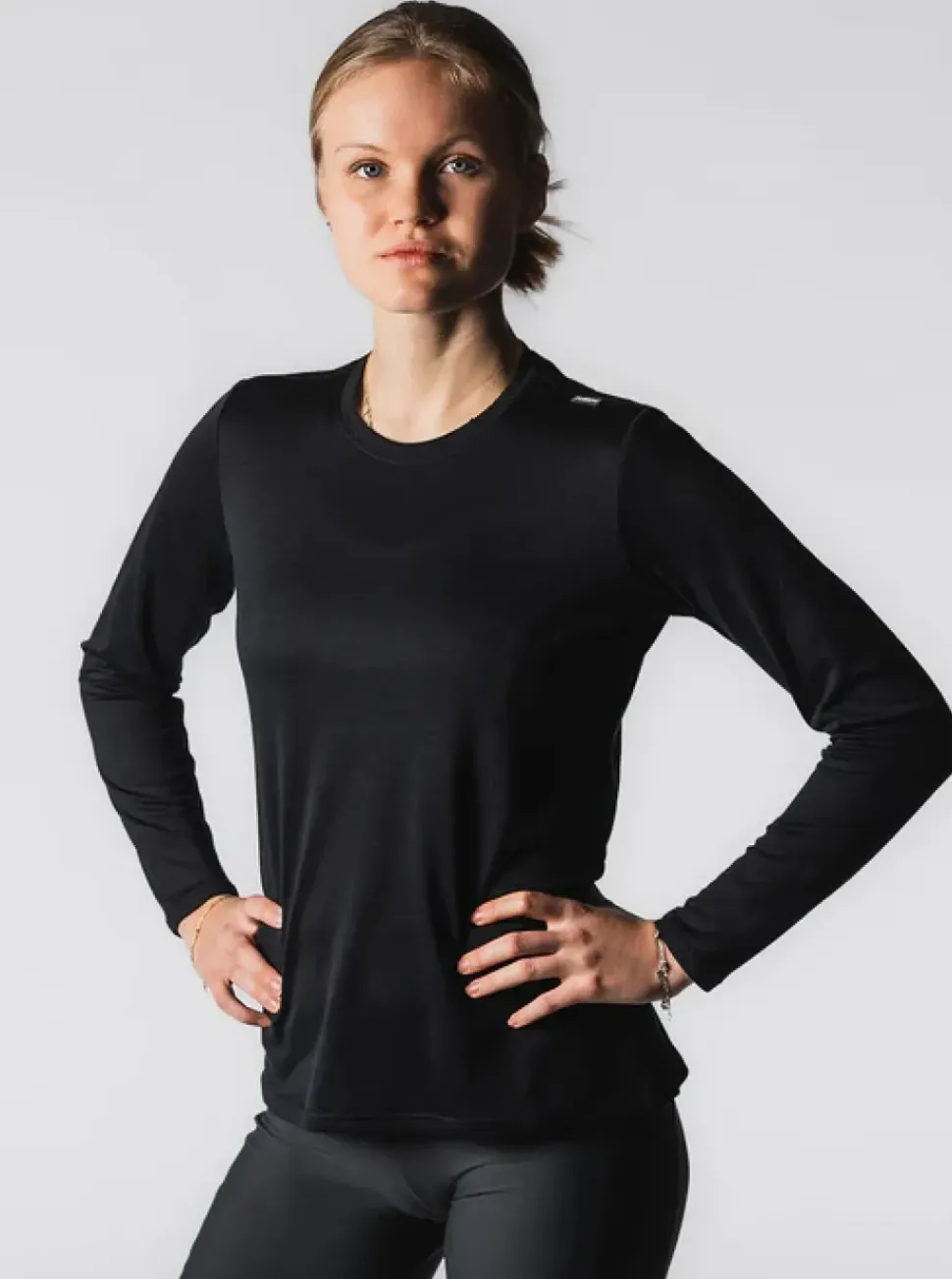 Fusion womens technical merino 150 black longsleeve