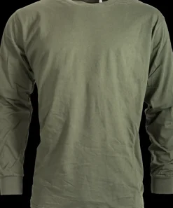 groen shirt met lange mouwen