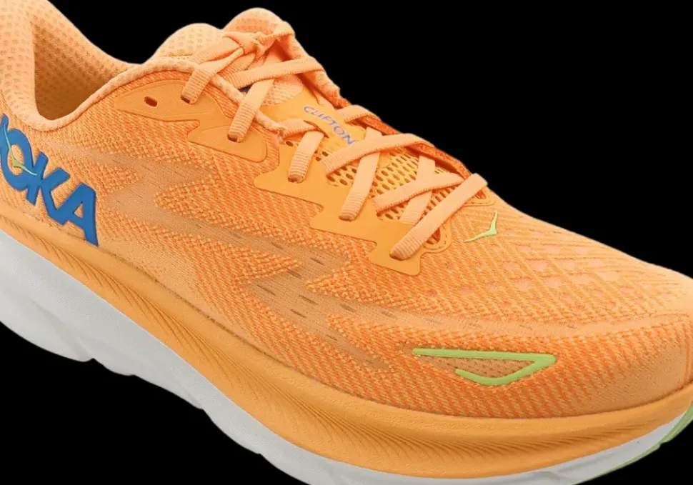 Hoka One One Clifton 9 solar flare / lettuce