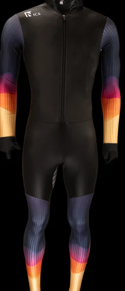 Nice rubber schaatspak power x zwart/geel/paars
