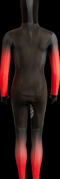 Nice rubber schaatspak power x zwart/rood