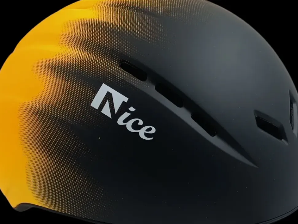 Nice schaatshelm zwart/oranje