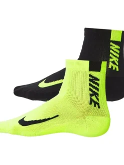 Nike Multiplier Ankle Socks 2 Pack fluor Yellow and Black