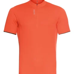 Odlo Essentials Oranje fiets shirt met halve rits