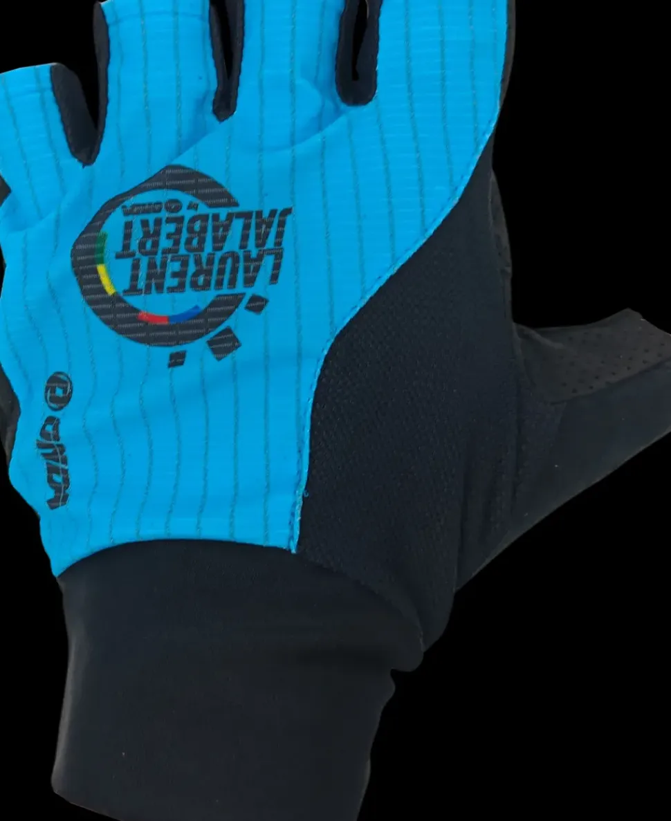 Onda Laurent Jalabert lycra fietshandschoenen blauw