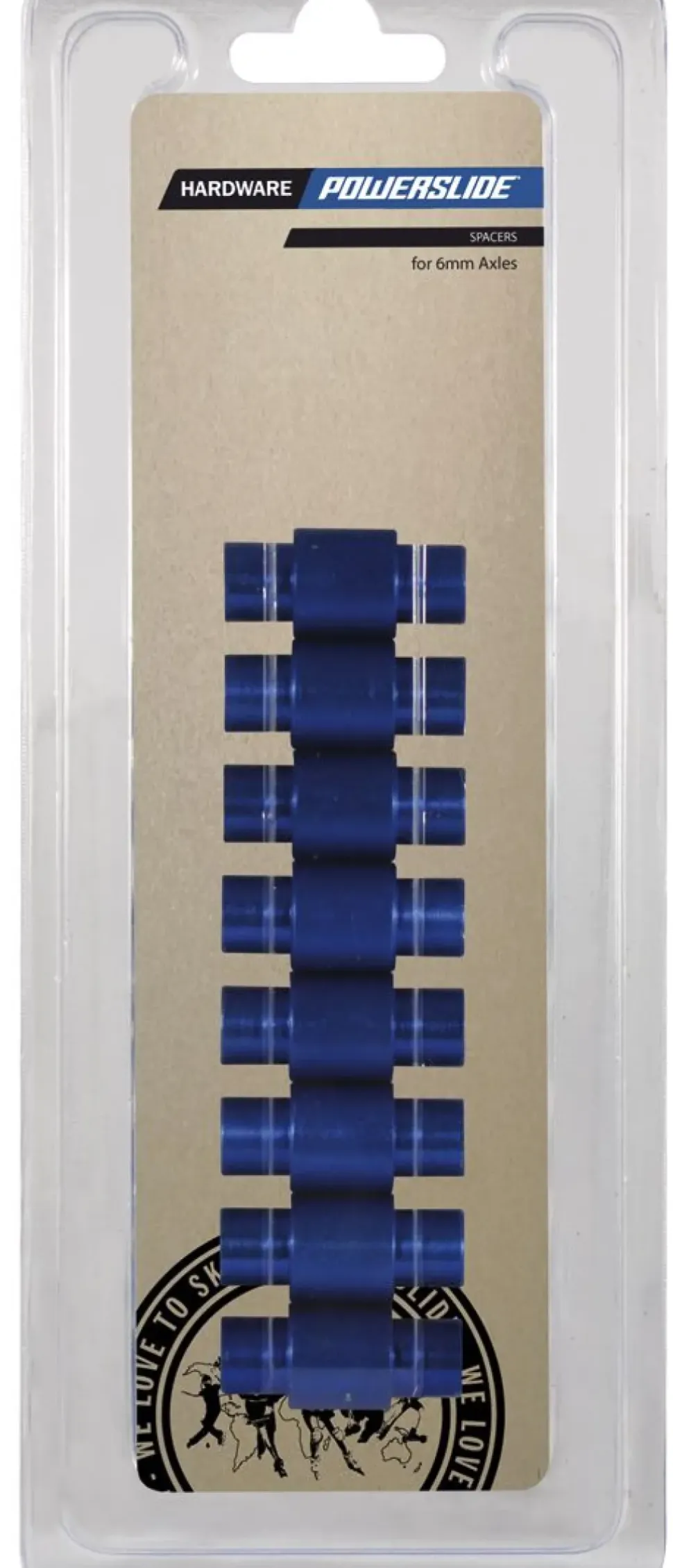 Powerslide Alu Spacer 6mm Blue 8-pack
