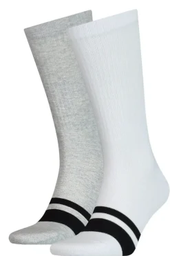 Puma regular crew 2 pack logo white+grey