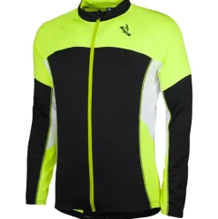 Rogelli Recco Wielershirt lange mouw Zwart/Fluo Geel