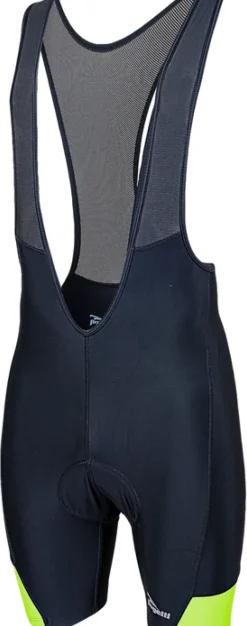 Rogelli wielerbroek Mondovi met bretels zwart/fluo