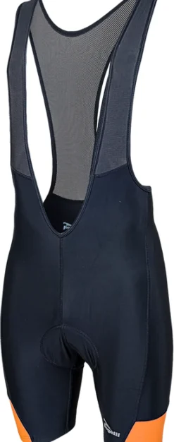Rogelli wielerbroek Mondovi met bretels zwart/oranje